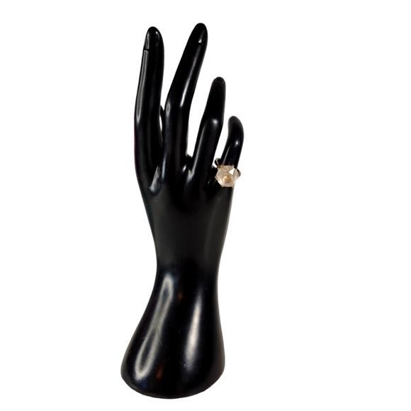 Large Faceted Solitaire Ring - Picture 2 of 7